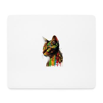 Abyssinian Cat Colorful Gaze - Mousepad (Querformat) - Weiß - Vorne