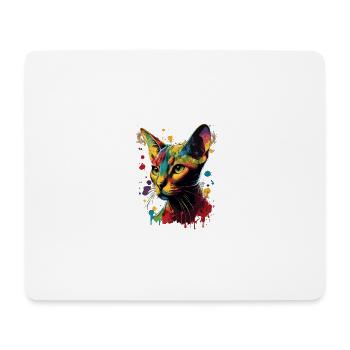Abyssinian Cat Colorful Gaze - Mousepad (Querformat) - Weiß - Vorne