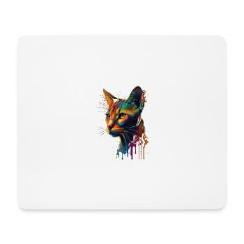 Abyssinian Cat Colorful Gaze - Mousepad (Querformat) - Weiß - Vorne