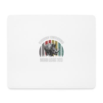 Les licornes potelées ont besoin d’amour aussi arc-en-ciel - Tapis de souris (format paysage) - blanc - Devant