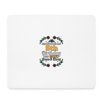 Entrer dans mon 5e anniversaire religieux - Tapis de souris (format paysage) - blanc - Devant