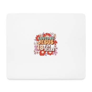 Loved By Jesus For 18 Years 18th Birthday - Mouse Pad (horizontal) - white - Front
