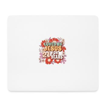Loved By Jesus For 21 Years 21st Birthday - Mouse Pad (horizontal) - white - Front