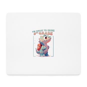 Ich bin bereit, süße Dinosaurierkinder der 2. Klasse zu vernichten - Mousepad (Querformat) - Weiß - Vorne