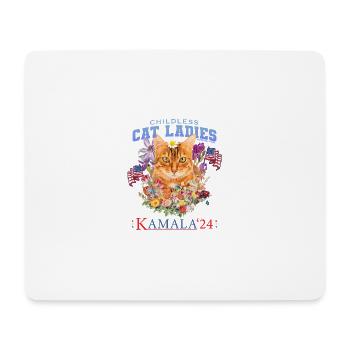 Süße kinderlose Katzendamen stimmen für Kamala 2024 ab - Mousepad (Querformat) - Weiß - Vorne