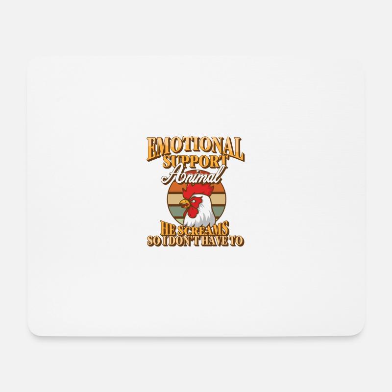 Emotionale Unterstützung Tier Huhn Begleiter für - Mousepad (Querformat) - Weiß