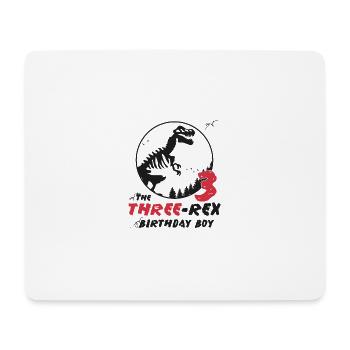 Anniversaire Garçon Trois Rex 3 Dinosaure 3 Enfants - Tapis de souris (format paysage) - blanc - Devant