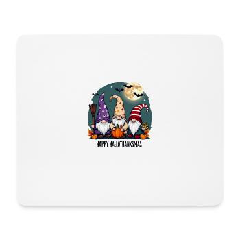 Célébration heureuse des gnomes Hallothanksmas avec des chauves-souris - Tapis de souris (format paysage) - blanc - Devant