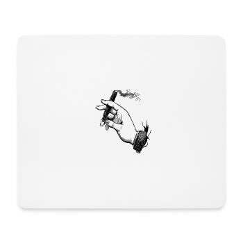 Hand with cigar - Mouse Pad (horizontal) - white - Front