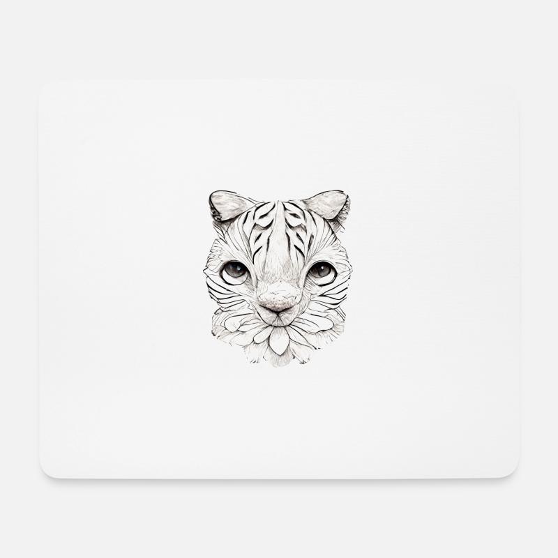 Kleine Katze im Comic Style - Mousepad (Querformat) - Weiß