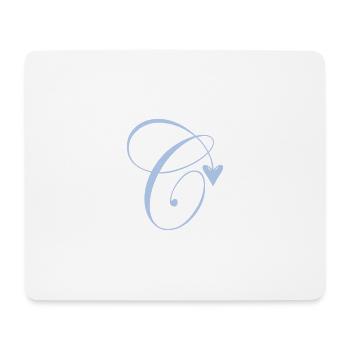Monogramme C Vigne Coeur - Tapis de souris (format paysage) - blanc - Devant