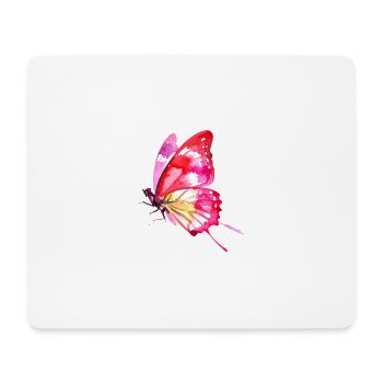 Schmetterling, bunt, Aquarell, Malerei - Mousepad (Querformat) - Weiß - Vorne
