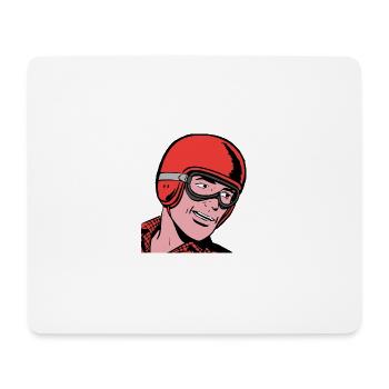 Cool motorcyclist - Mouse Pad (horizontal) - white - Front