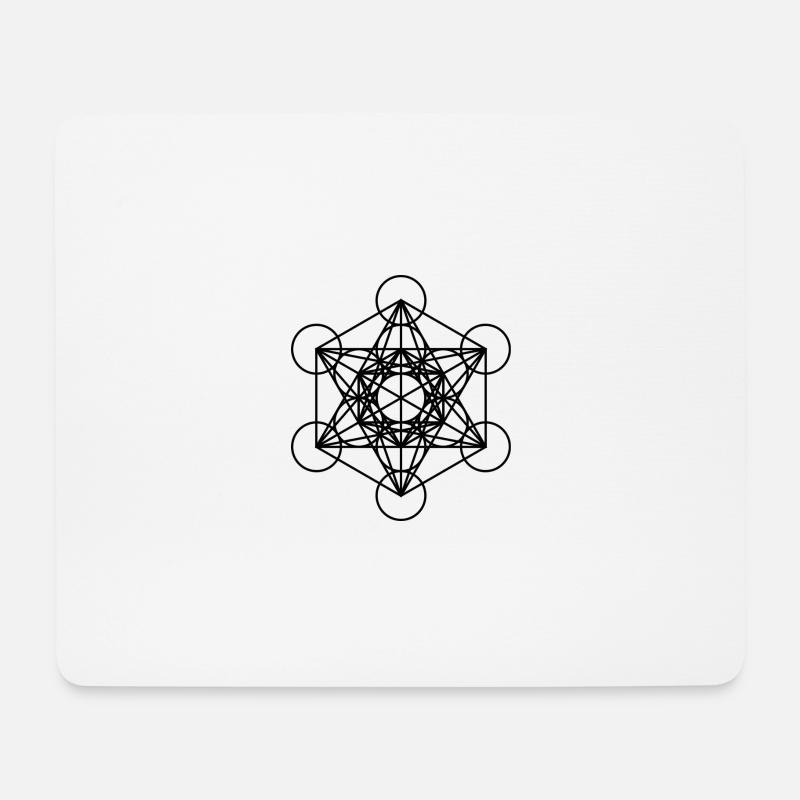 Metatrons Cube Würfel Geschenkidee - Mousepad (Querformat) - Weiß