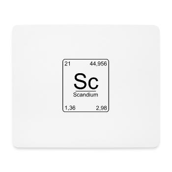 Scandium, Tableau périodique, Chimie, Physique - Tapis de souris (format paysage) - blanc - Devant