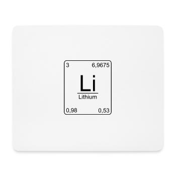Lithium, Periodensystem, Chemie, Physik, Element - Mousepad (Querformat) - Weiß - Vorne
