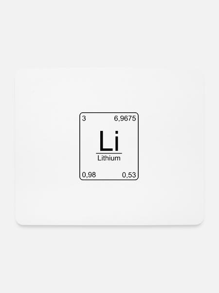 Lithium, Periodensystem, Chemie, Physik, Element - Mousepad (Querformat) - Weiß