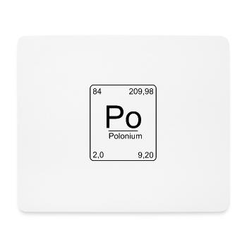 Polonium, tableau périodique, chimie, physique, élément, - Tapis de souris (format paysage) - blanc - Devant