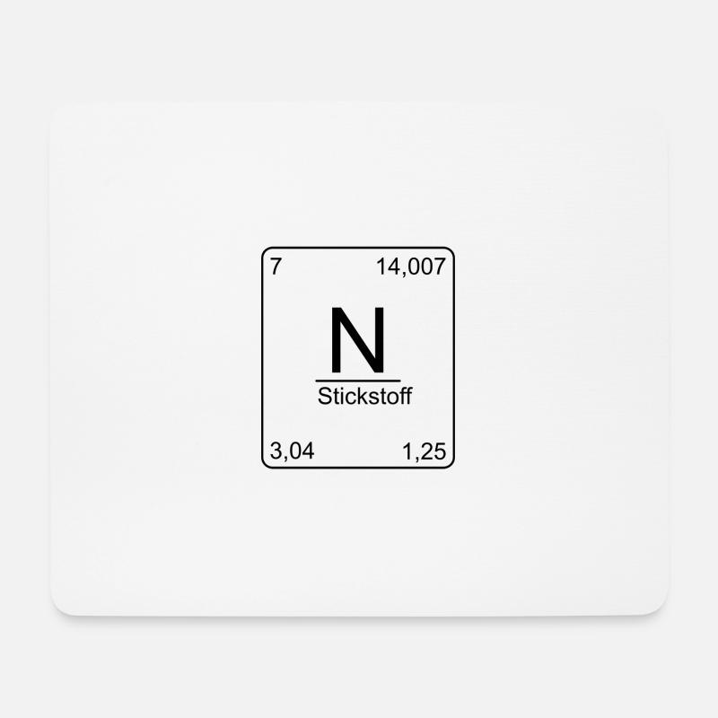 Stickstoff, Periodensystem, Chemie, Physik, Elemen - Mousepad (Querformat) - Weiß
