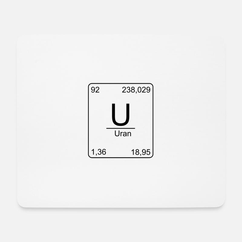 Uran, Periodensystem, Chemie, Physik, Element, Per - Mousepad (Querformat) - Weiß