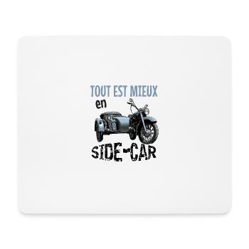 tout est mieux en sidecar - Tapis de souris (format paysage) - blanc - Devant
