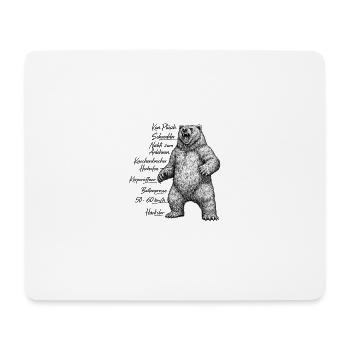 Der Bär ist los - Mousepad (Querformat) - Weiß - Vorne