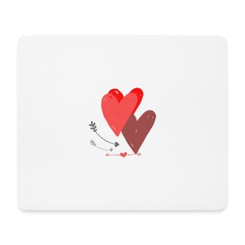 Herzen 3 - Mousepad (Querformat) - Weiß - Vorne