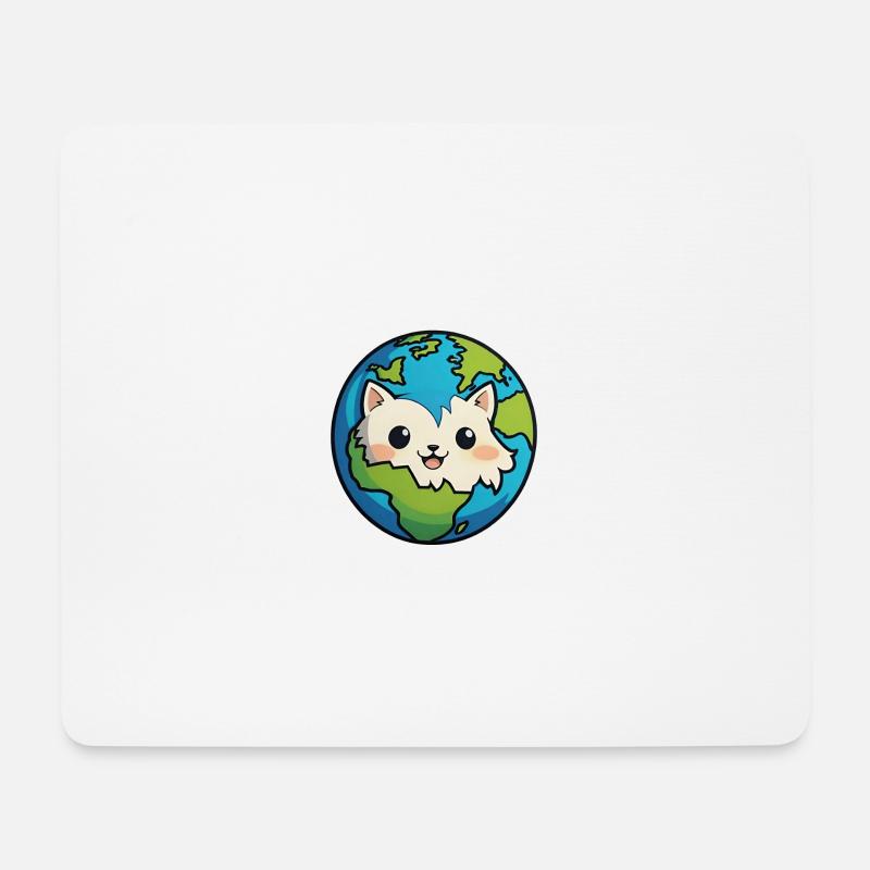 Katzen Erde - Mousepad (Querformat) - Weiß