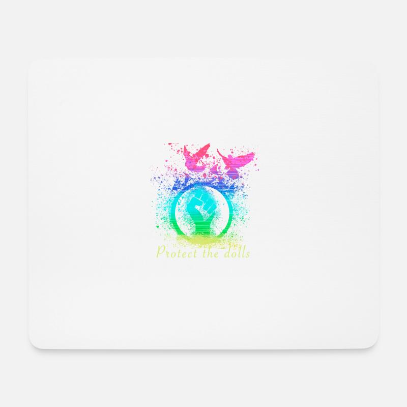 LGBT,protect the dolls, bunt, graffiti - Mousepad (Querformat) - Weiß