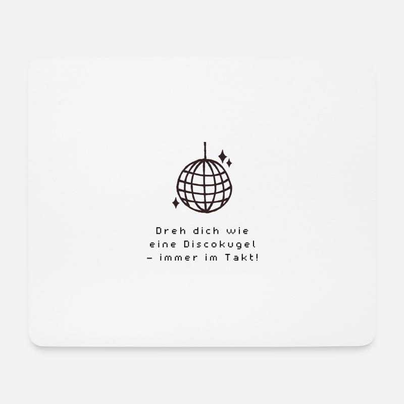 Disco_Kugel - Mousepad (Querformat) - Weiß