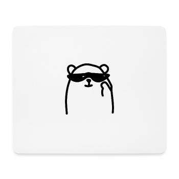 Party Bär Teddy Cool - Mousepad (Querformat) - Weiß - Vorne