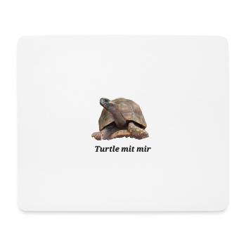 Turtle mit mir - Mousepad (Querformat) - Weiß - Vorne