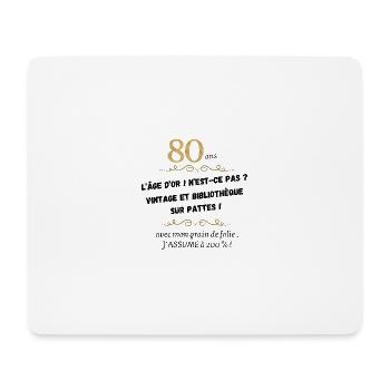 80 ans exceptionnel - Tapis de souris (format paysage) - blanc - Devant