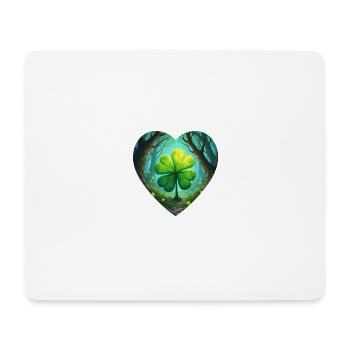 Kleblatt,Grün,Wald - Mousepad (Querformat) - Weiß - Vorne