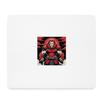 Guerrier Lion Samouraï - Tapis de souris (format paysage) - blanc - Devant