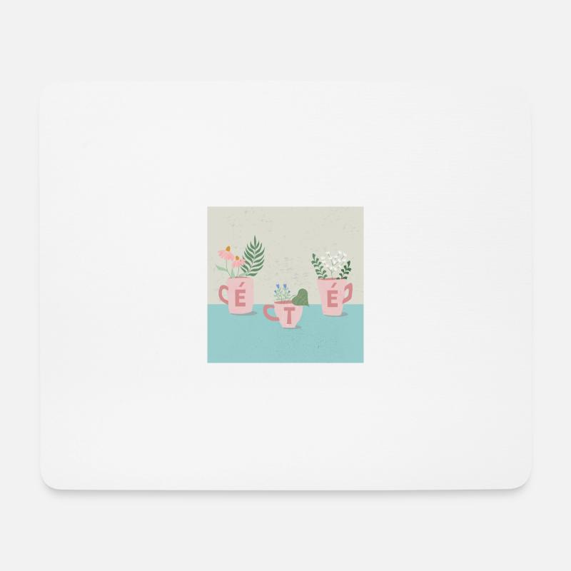 Fleurs d'été - Mousepad (Querformat) - Weiß