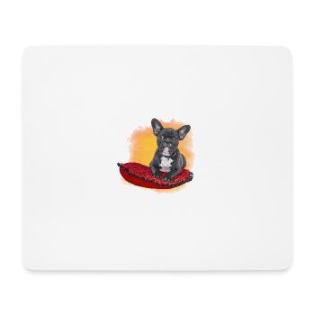 Frenchie cushion - Mouse Pad (horizontal) - white - Front