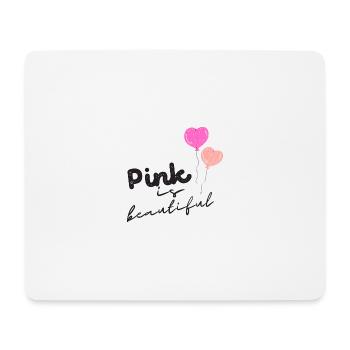 pink is beautiful - Mousepad (Querformat) - Weiß - Vorne