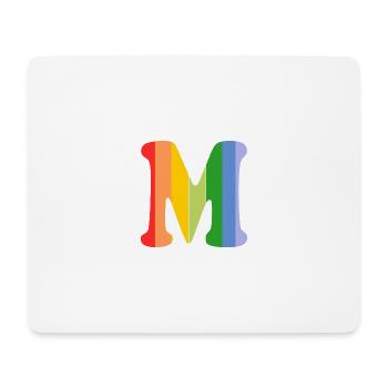 Buchstabe M Regenbogen - Mousepad (Querformat) - Weiß - Vorne