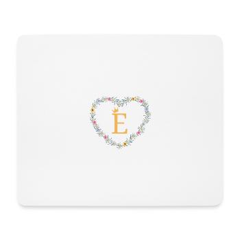 Buchstabe E, Monogramm, Herz, personalisierbar - Mousepad (Querformat) - Weiß - Vorne