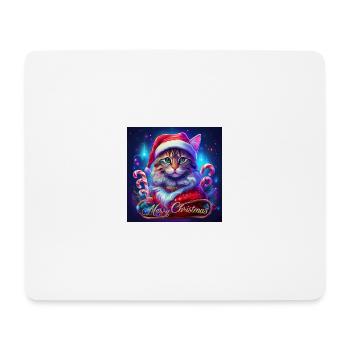 Merry Christmas Cat Weihnachten Katze X-Mas - Mousepad (Querformat) - Weiß - Vorne