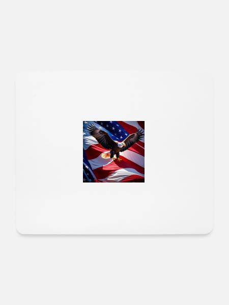 Weißkopfseeadler streift über eine Amerikanischen - Mousepad (Querformat) - Weiß