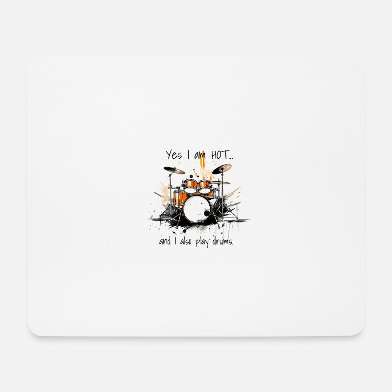 Schlagzeug - Mousepad (Querformat) - Weiß