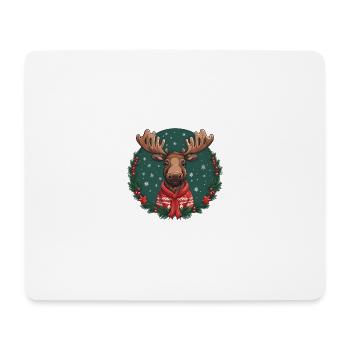 Weihnachtselch - Mousepad (Querformat) - Weiß - Vorne
