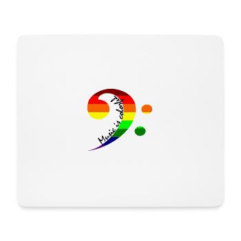 Bassschlüssel Regenbogenfarbe Regenbogenfahne - Mousepad (Querformat) - Weiß - Vorne