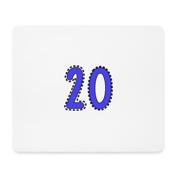 20. 20 ANS. 20e ANNIVERSAIRE. ANNIVERSAIRE 20 ANS. - Tapis de souris (format paysage) - blanc - Devant