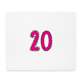 20. 20 ANS. 20e ANNIVERSAIRE. ANNIVERSAIRE 20 ANS. - Tapis de souris (format paysage) - blanc - Devant