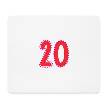 20. 20 ANS. 20e ANNIVERSAIRE. ANNIVERSAIRE 20 ANS. - Tapis de souris (format paysage) - blanc - Devant