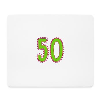 50. 50 ANS. 50e ANNIVERSAIRE. ANNIVERSAIRE 50 ANS. - Tapis de souris (format paysage) - blanc - Devant
