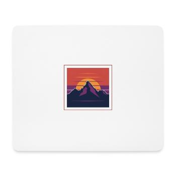 Sunset Peaks zwischen den Bergen - Mousepad (Querformat) - Weiß - Vorne